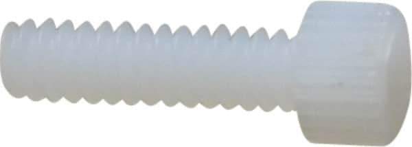 Made in USA - #6-32 UNC Hex Socket Drive, Socket Cap Screw - Grade 6/6 Nylon, Uncoated, Fully Threaded, 1/2" Length Under Head - Eagle Tool & Supply