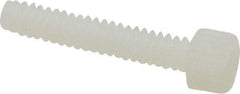 Made in USA - #6-32 UNC Hex Socket Drive, Socket Cap Screw - Grade 6/6 Nylon, Uncoated, Fully Threaded, 3/4" Length Under Head - Eagle Tool & Supply