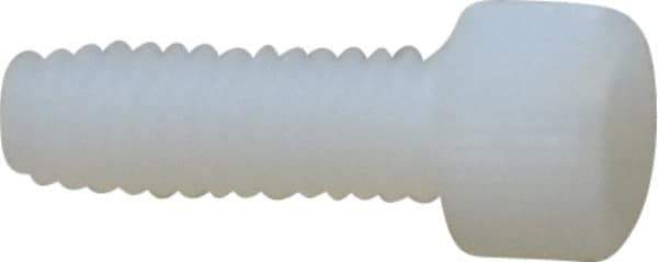 Made in USA - #8-32 UNC Hex Socket Drive, Socket Cap Screw - Grade 6/6 Nylon, Uncoated, Fully Threaded, 1/2" Length Under Head - Eagle Tool & Supply