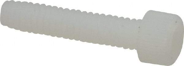 Made in USA - #8-32 UNC Hex Socket Drive, Socket Cap Screw - Grade 6/6 Nylon, Uncoated, Fully Threaded, 3/4" Length Under Head - Eagle Tool & Supply