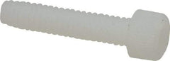 Made in USA - #8-32 UNC Hex Socket Drive, Socket Cap Screw - Grade 6/6 Nylon, Uncoated, Fully Threaded, 3/4" Length Under Head - Eagle Tool & Supply