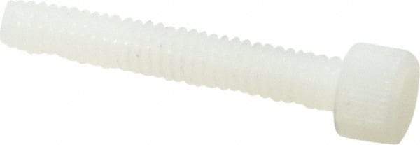 Made in USA - #8-32 UNC Hex Socket Drive, Socket Cap Screw - Grade 6/6 Nylon, Uncoated, Fully Threaded, 1" Length Under Head - Eagle Tool & Supply