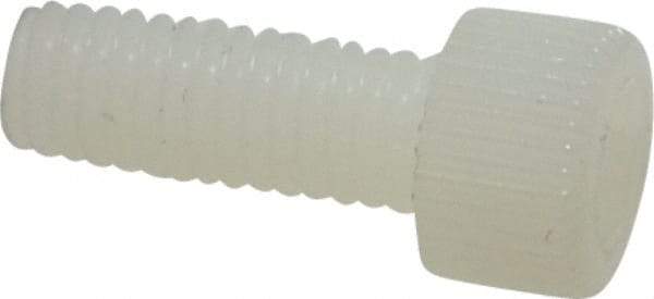 Made in USA - #10-32 UNF Hex Socket Drive, Socket Cap Screw - Grade 6/6 Nylon, Uncoated, Fully Threaded, 1/2" Length Under Head - Eagle Tool & Supply