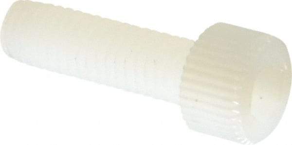 Made in USA - #10-32 UNF Hex Socket Drive, Socket Cap Screw - Grade 6/6 Nylon, Uncoated, Fully Threaded, 5/8" Length Under Head - Eagle Tool & Supply