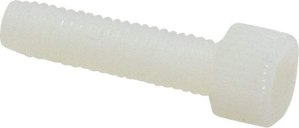 Made in USA - #10-32 UNF Hex Socket Drive, Socket Cap Screw - Grade 6/6 Nylon, Uncoated, Fully Threaded, 3/4" Length Under Head - Eagle Tool & Supply