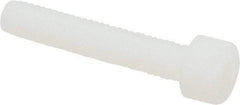 Made in USA - #10-32 UNF Hex Socket Drive, Socket Cap Screw - Grade 6/6 Nylon, Uncoated, Fully Threaded, 1" Length Under Head - Eagle Tool & Supply
