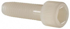 Made in USA - 3/8-16 UNC Hex Socket Drive, Socket Cap Screw - Grade 6/6 Nylon, Uncoated, Partially Threaded, 1-1/4" Length Under Head - Eagle Tool & Supply