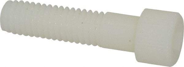 Made in USA - 3/8-16 UNC Hex Socket Drive, Socket Cap Screw - Grade 6/6 Nylon, Uncoated, Partially Threaded, 1-1/2" Length Under Head - Eagle Tool & Supply