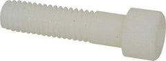 Made in USA - 3/8-16 UNC Hex Socket Drive, Socket Cap Screw - Grade 6/6 Nylon, Uncoated, Partially Threaded, 1-1/2" Length Under Head - Eagle Tool & Supply