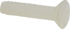 Made in USA - #4-40 UNC, 1/2" OAL Slotted Drive Machine Screw - Flat Head, Grade 6/6 Nylon, Uncoated, Without Washer - Eagle Tool & Supply