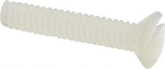 Made in USA - #4-40 UNC, 5/8" OAL Slotted Drive Machine Screw - Flat Head, Grade 6/6 Nylon, Uncoated, Without Washer - Eagle Tool & Supply