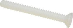 Made in USA - #4-40 UNC, 1" OAL Slotted Drive Machine Screw - Flat Head, Grade 6/6 Nylon, Uncoated, Without Washer - Eagle Tool & Supply