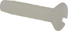 Made in USA - #6-32 UNC, 5/8" OAL Slotted Drive Machine Screw - Flat Head, Grade 6/6 Nylon, Uncoated, Without Washer - Eagle Tool & Supply