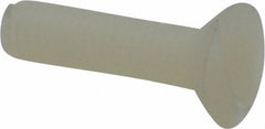Made in USA - #10-32 UNF, 3/4" OAL Slotted Drive Machine Screw - Flat Head, Grade 6/6 Nylon, Uncoated, Without Washer - Eagle Tool & Supply