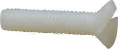 Made in USA - #10-32 UNF, 7/8" OAL Slotted Drive Machine Screw - Flat Head, Grade 6/6 Nylon, Uncoated, Without Washer - Eagle Tool & Supply