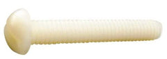 Made in USA - 1/4-20 UNC, 5/8" Length Under Head Slotted Drive Machine Screw - Round Head, Grade 6/6 Nylon, Uncoated, Without Washer - Eagle Tool & Supply