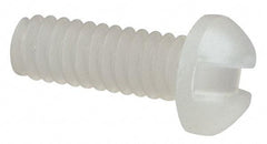 Made in USA - #2-56 UNC, 1/4" Length Under Head Slotted Drive Machine Screw - Round Head, Grade 6/6 Nylon, Uncoated, Without Washer - Eagle Tool & Supply