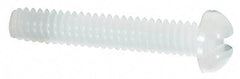 Made in USA - #2-56 UNC, 1/2" Length Under Head Slotted Drive Machine Screw - Round Head, Grade 6/6 Nylon, Uncoated, Without Washer - Eagle Tool & Supply