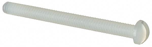 Made in USA - #2-56 UNC, 1" Length Under Head Slotted Drive Machine Screw - Round Head, Grade 6/6 Nylon, Uncoated, Without Washer - Eagle Tool & Supply