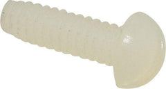 Made in USA - #4-40 UNC, 3/8" Length Under Head Slotted Drive Machine Screw - Round Head, Grade 6/6 Nylon, Uncoated, Without Washer - Eagle Tool & Supply