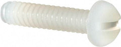 Made in USA - #4-40 UNC, 1/2" Length Under Head Slotted Drive Machine Screw - Round Head, Grade 6/6 Nylon, Uncoated, Without Washer - Eagle Tool & Supply