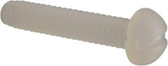 Made in USA - #4-40 UNC, 5/8" Length Under Head Slotted Drive Machine Screw - Round Head, Grade 6/6 Nylon, Uncoated, Without Washer - Eagle Tool & Supply