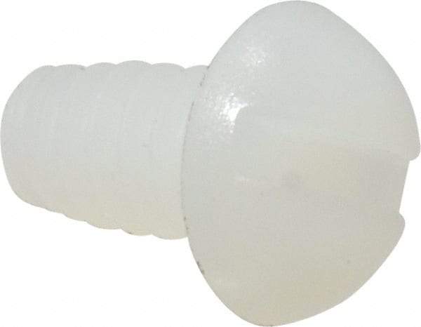 Made in USA - #6-32 UNC, 1/4" Length Under Head Slotted Drive Machine Screw - Round Head, Grade 6/6 Nylon, Uncoated, Without Washer - Eagle Tool & Supply