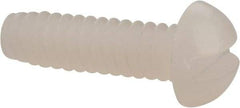Made in USA - #6-32 UNC, 1/2" Length Under Head Slotted Drive Machine Screw - Round Head, Grade 6/6 Nylon, Uncoated, Without Washer - Eagle Tool & Supply