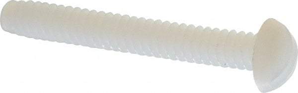Made in USA - #6-32 UNC, 1" Length Under Head Slotted Drive Machine Screw - Round Head, Grade 6/6 Nylon, Uncoated, Without Washer - Eagle Tool & Supply