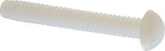 Made in USA - #6-32 UNC, 1" Length Under Head Slotted Drive Machine Screw - Round Head, Grade 6/6 Nylon, Uncoated, Without Washer - Eagle Tool & Supply