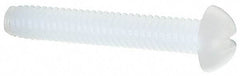 Made in USA - #8-32 UNC, 1" Length Under Head Slotted Drive Machine Screw - Round Head, Grade 6/6 Nylon, Uncoated, Without Washer - Eagle Tool & Supply