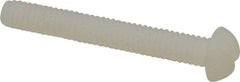 Made in USA - #8-32 UNC, 1-1/4" Length Under Head Slotted Drive Machine Screw - Round Head, Grade 6/6 Nylon, Uncoated, Without Washer - Eagle Tool & Supply