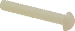 Made in USA - #10-24 UNC, 1-1/4" Length Under Head Slotted Drive Machine Screw - Round Head, Grade 6/6 Nylon, Uncoated, Without Washer - Eagle Tool & Supply