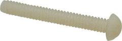Made in USA - #10-24 UNC, 1-1/2" Length Under Head Slotted Drive Machine Screw - Round Head, Grade 6/6 Nylon, Uncoated, Without Washer - Eagle Tool & Supply