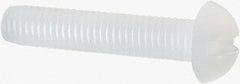 Made in USA - #10-32 UNF, 1" Length Under Head Slotted Drive Machine Screw - Round Head, Grade 6/6 Nylon, Uncoated, Without Washer - Eagle Tool & Supply