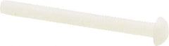 Made in USA - #10-32 UNF, 2" Length Under Head Slotted Drive Machine Screw - Round Head, Grade 6/6 Nylon, Uncoated, Without Washer - Eagle Tool & Supply