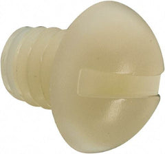 Made in USA - 1/4-20 UNC, 5/16" Length Under Head Slotted Drive Machine Screw - Round Head, Grade 6/6 Nylon, Uncoated, Without Washer - Eagle Tool & Supply