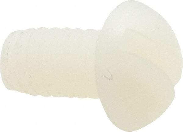 Made in USA - 1/4-20 UNC, 1/2" Length Under Head Slotted Drive Machine Screw - Round Head, Grade 6/6 Nylon, Uncoated, Without Washer - Eagle Tool & Supply