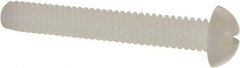 Made in USA - 1/4-20 UNC, 1-3/4" Length Under Head Slotted Drive Machine Screw - Round Head, Grade 6/6 Nylon, Uncoated, Without Washer - Eagle Tool & Supply