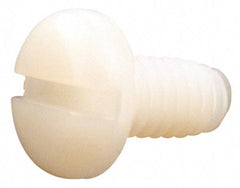 Made in USA - #4-40 UNC, 7/16" Length Under Head Slotted Drive Machine Screw - Pan Head, Grade 6/6 Nylon, Uncoated, Without Washer - Eagle Tool & Supply