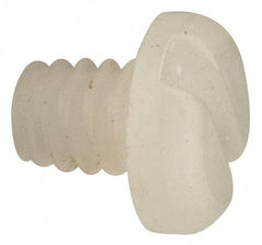 Made in USA - #2-56 UNC, 3/32" Length Under Head Slotted Drive Machine Screw - Pan Head, Grade 6/6 Nylon, Uncoated, Without Washer - Eagle Tool & Supply