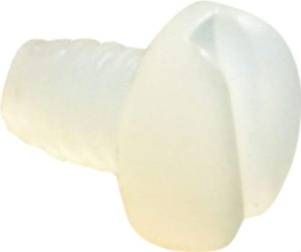 Made in USA - #2-56 UNC, 1/8" Length Under Head Slotted Drive Machine Screw - Pan Head, Grade 6/6 Nylon, Uncoated, Without Washer - Eagle Tool & Supply
