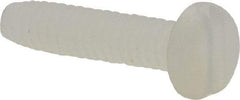 Made in USA - #2-56 UNC, 3/8" Length Under Head Slotted Drive Machine Screw - Pan Head, Grade 6/6 Nylon, Uncoated, Without Washer - Eagle Tool & Supply