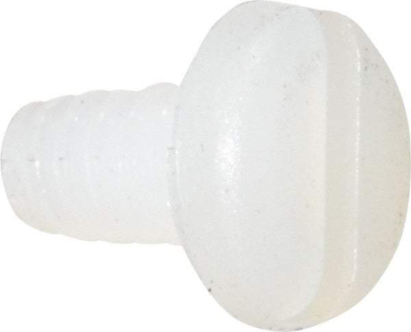 Made in USA - #4-40 UNC, 3/16" Length Under Head Slotted Drive Machine Screw - Pan Head, Grade 6/6 Nylon, Uncoated, Without Washer - Eagle Tool & Supply