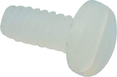 Made in USA - #4-40 UNC, 1/4" Length Under Head Slotted Drive Machine Screw - Pan Head, Grade 6/6 Nylon, Uncoated, Without Washer - Eagle Tool & Supply