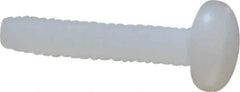 Made in USA - #4-40 UNC, 1/2" Length Under Head Slotted Drive Machine Screw - Pan Head, Grade 6/6 Nylon, Uncoated, Without Washer - Eagle Tool & Supply