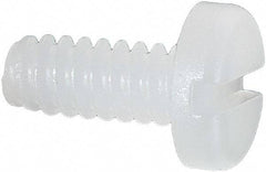 Made in USA - #6-32 UNC, 5/16" Length Under Head Slotted Drive Machine Screw - Pan Head, Grade 6/6 Nylon, Uncoated, Without Washer - Eagle Tool & Supply