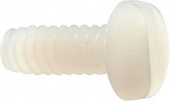 Made in USA - #6-32 UNC, 3/8" Length Under Head Slotted Drive Machine Screw - Pan Head, Grade 6/6 Nylon, Uncoated, Without Washer - Eagle Tool & Supply