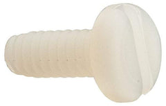 Made in USA - #10-24 UNC, 1/2" Length Under Head Slotted Drive Machine Screw - Pan Head, Grade 6/6 Nylon, Uncoated, Without Washer - Eagle Tool & Supply