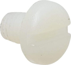 Made in USA - #10-32 UNF, 1/4" Length Under Head Slotted Drive Machine Screw - Pan Head, Grade 6/6 Nylon, Uncoated, Without Washer - Eagle Tool & Supply